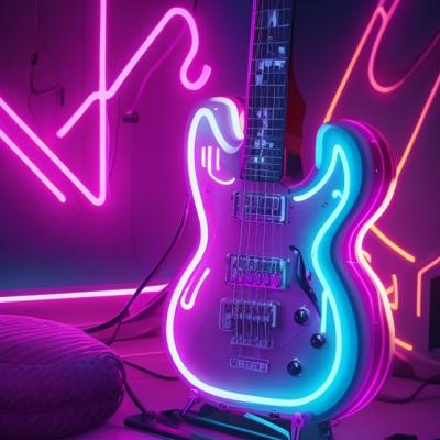 Dreamshaper V7 Kulanda Kulaklkla Mzik Dinleyen Neon Klar Altnd 0