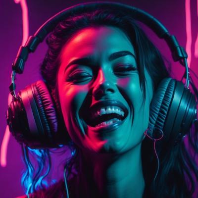 Leonardo Diffusion Picture Of Woman In Earphones Listening Mus 1